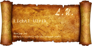 Lichtl Ulrik névjegykártya